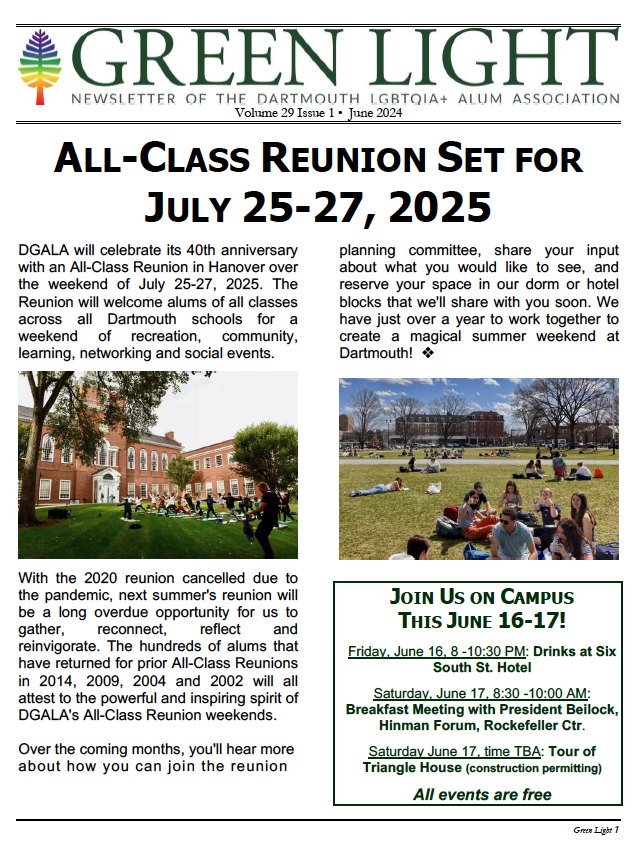 Check out the Fall 2025 DGALA40 Reunion issue of the GREEN LIGHT&nbsp;newsletter